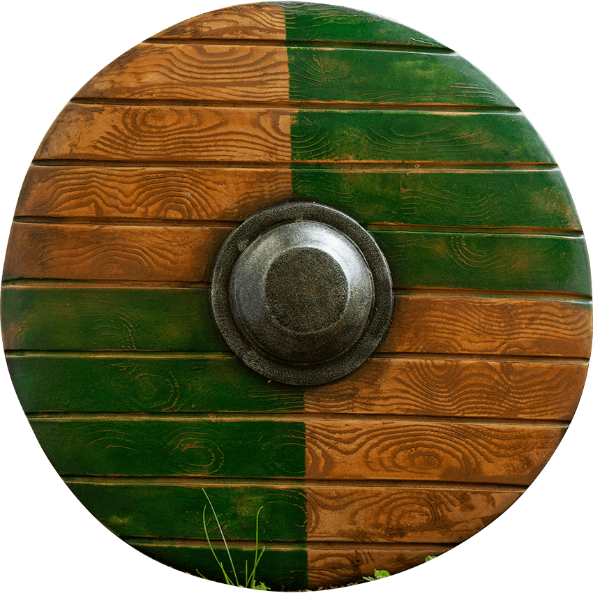 Drang LARP Shield – Green and Wood
