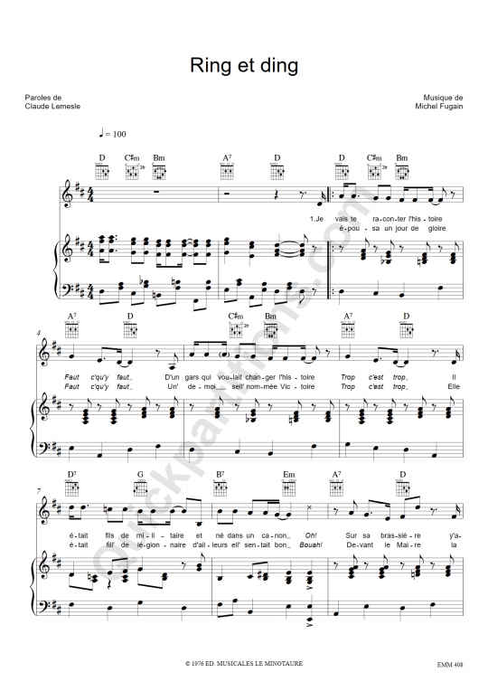 Je N'aurai Pas Le Temps Partition Je n'aurai pas le temps Martin