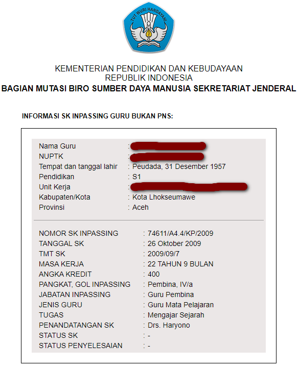 Sk penyetaraan guru tk non pns 2019 seputaran guru hasil verifikasi dan validasi biro kepegawaian untuk sk inpassing guru informasi . Inpassing Pengertian Cara Cek Syarat Daftar Online Quipper Blog