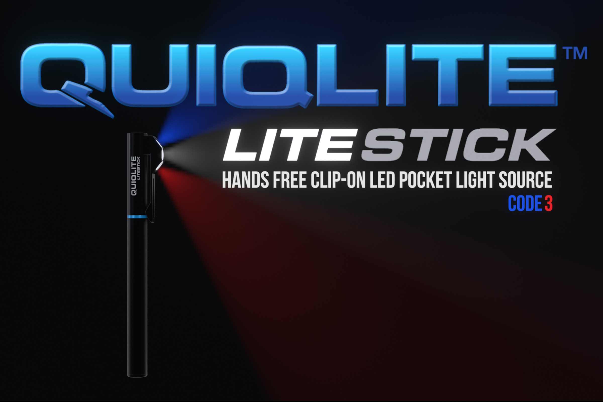 LiteStick Code 3 LED Hands Free Clip-On Light - QuiqLite Inc.