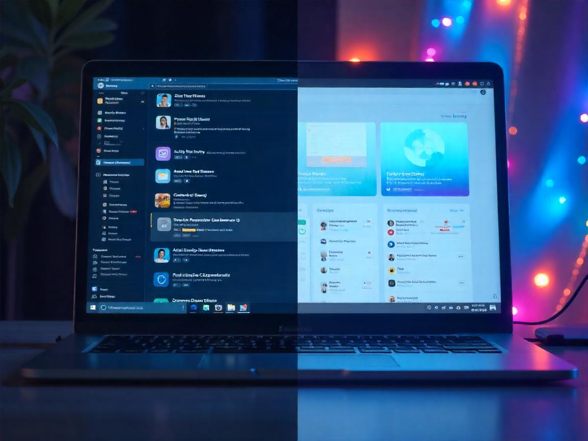 split screen old software modern saas