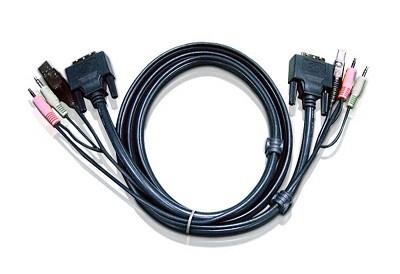 CABLU KVM ATEN cablu 3 in 1, conector tip USB (T) | 3.5 mm Jack (T) x 2 | DVI-D (T)