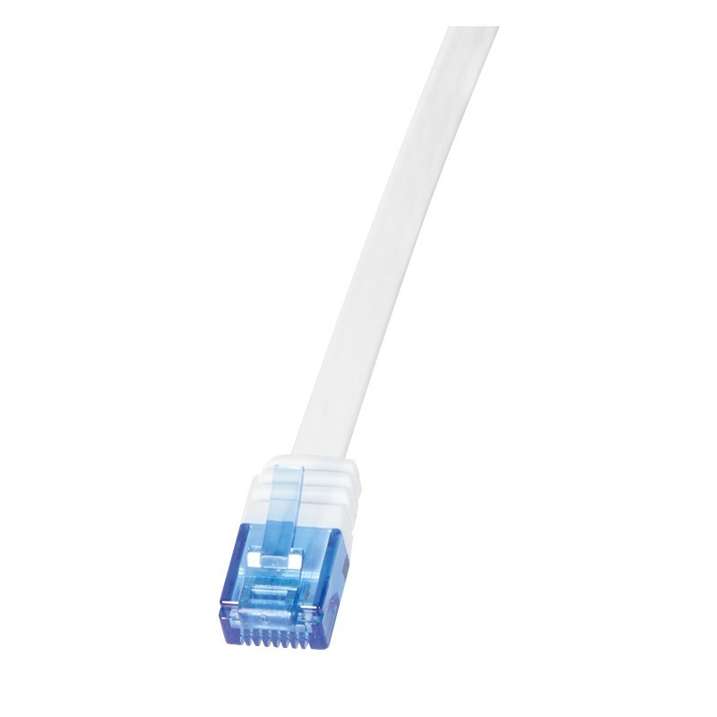 PATCH CORD UTP LOGILINK Cat6, cupru, flat, 10 m, alb, AWG32