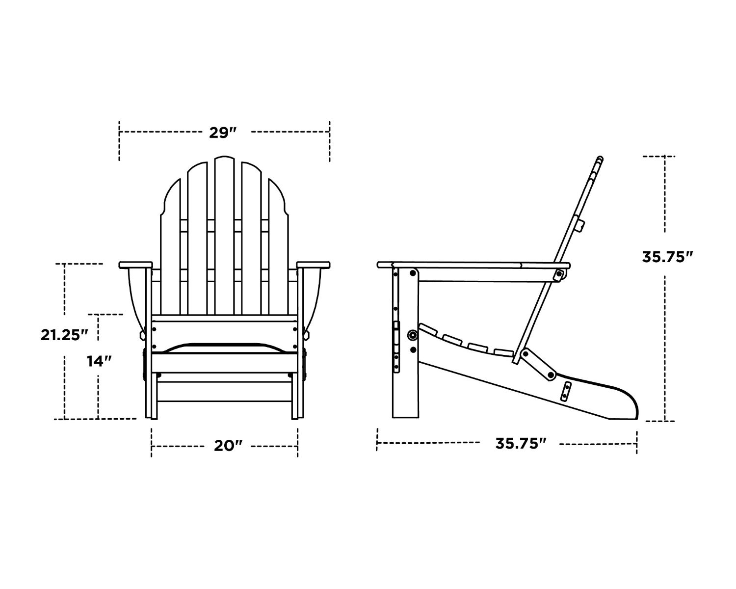 Recycled plastic adirondack chair