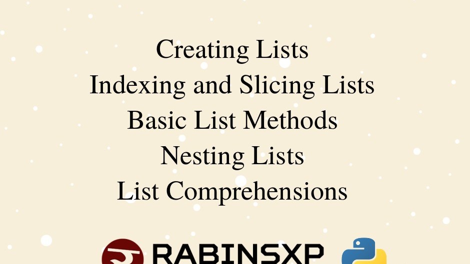 Python-Lists - RabinsXP Python