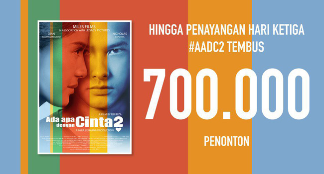Tiga Hari, AADC 2 Sudah Ditonton 700 Ribu Orang