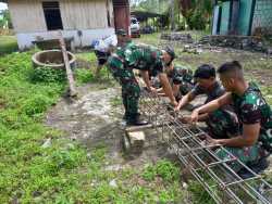 Manunggal Dengan Rakyat, Satgas Yonif 122/TS Bantu Pembangunaan Gereja Kemah Injil jemaat Nehemia Skouw