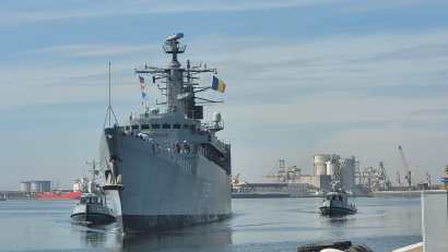 VIDEO: Fregata „Regele Ferdinand” a revenit în Portul Constanța după o misiune în Marea Mediterană