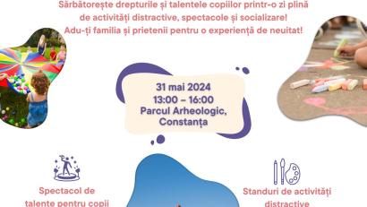 Ziua de 1 Iunie va fi sărbătorită în Parcul Arheologic din Constanţa. Evenimentul este dedicat copiilor regfugiaţi