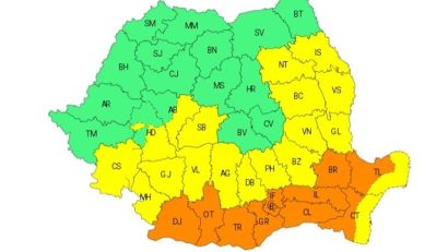 Cod portocaliu de caniculă în 16 judeţe şi în Capitală, pe parcursul zilei de marţi