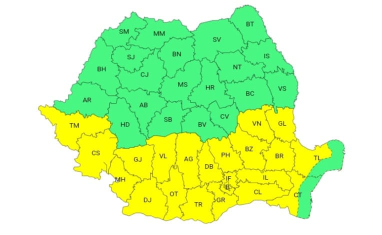 Dobrogea continentală, sub atenţionare meteorologică COD GALBEN de caniculă