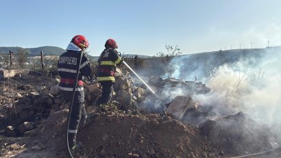 UPDATE / Județul TULCEA: Pompierii se luptă cu incendiile de vegetație care au cuprins culturi de cereale