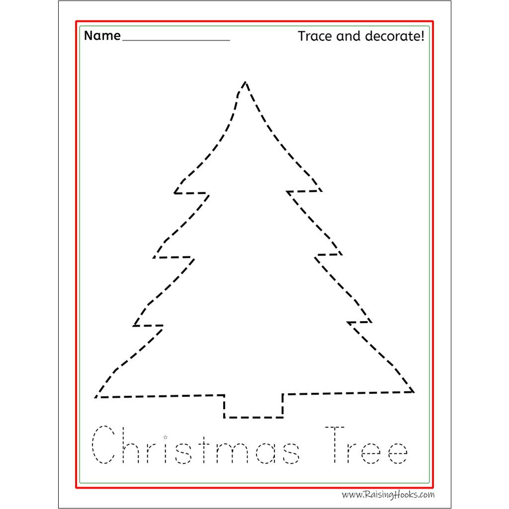 christmas tracing worksheets raising hooks