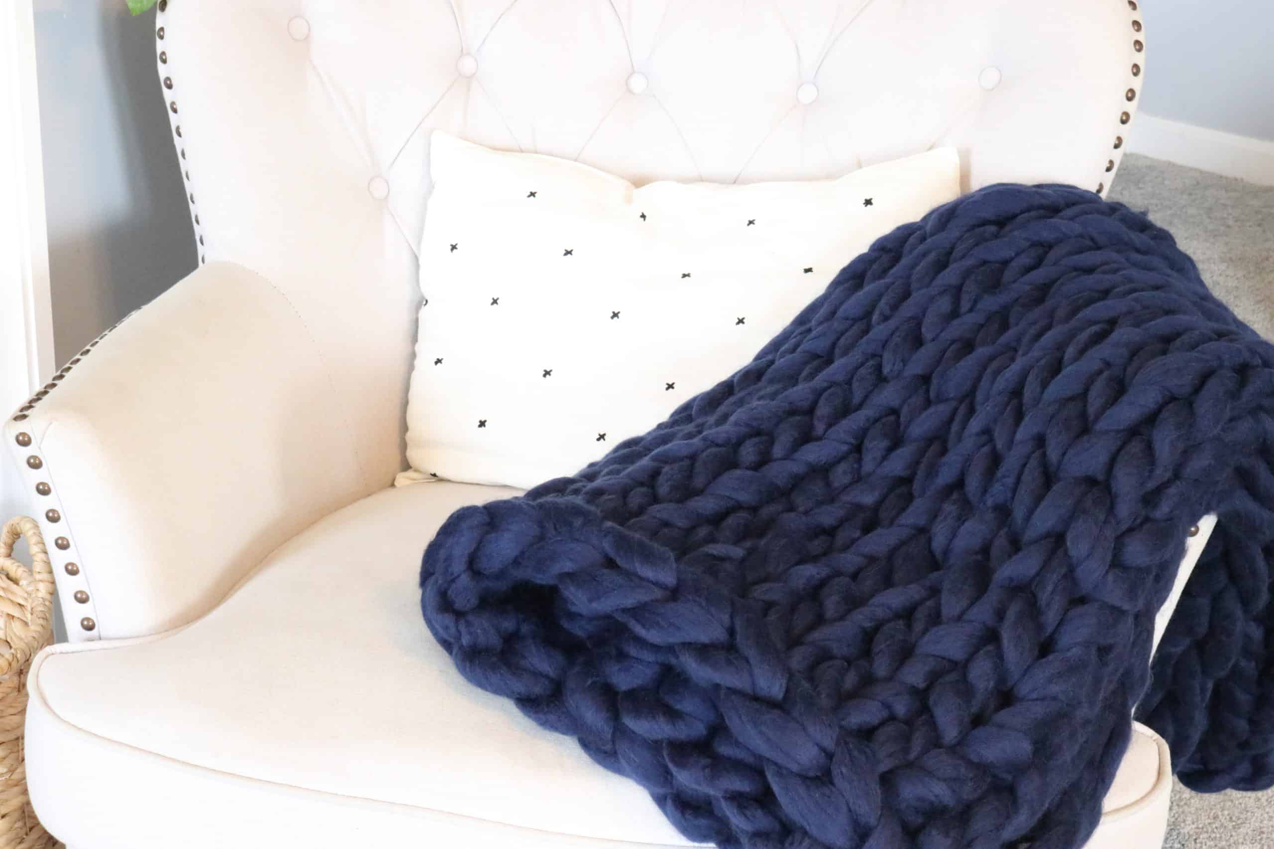 Our knitting instructions will walk you through such techniques as making increases, fixing mistakes, and more. Diy Chunky Knit Blanket Tutorial No Tools Required Raising Nobles