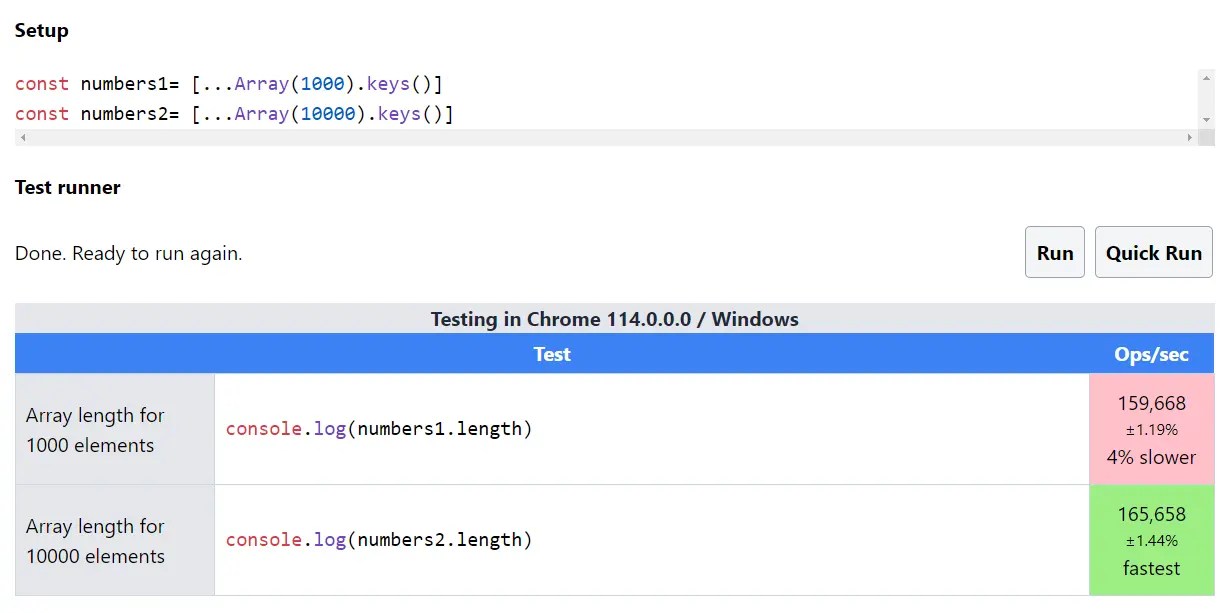 javascript change array length JavaScript Array Length Time Complexity