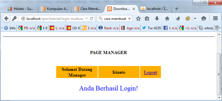 Cara Membuat Script Login Multiuser dengan PHP dan MySQL | Tutorial