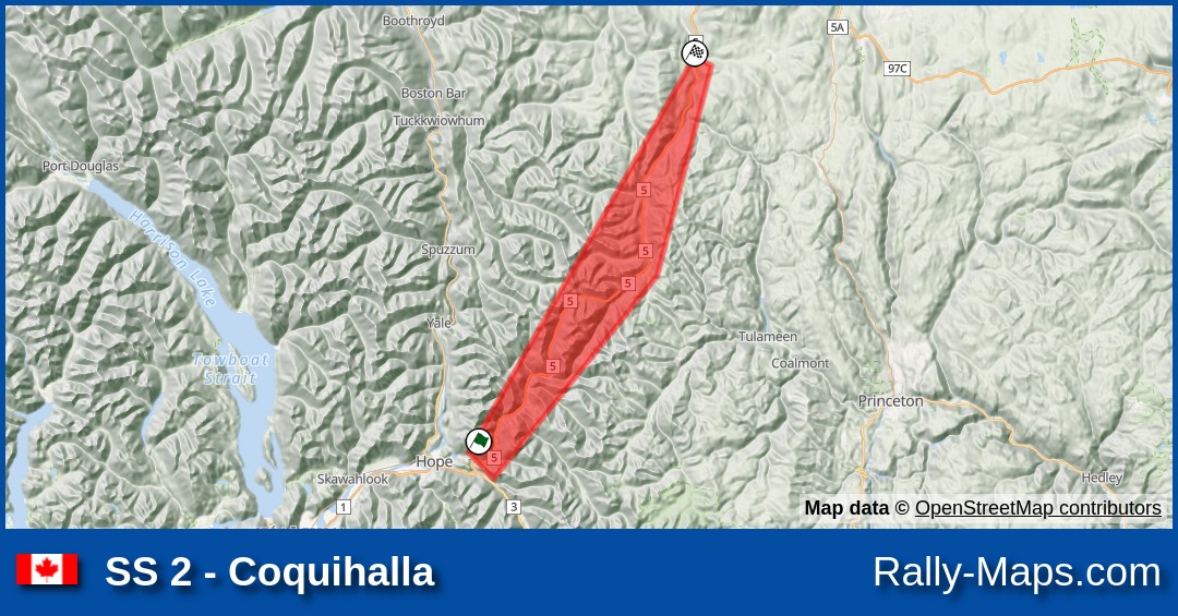 SS Coquihalla Stage Map Shell Centennial 4000 Rally 1967 4000 1967 Fb.
