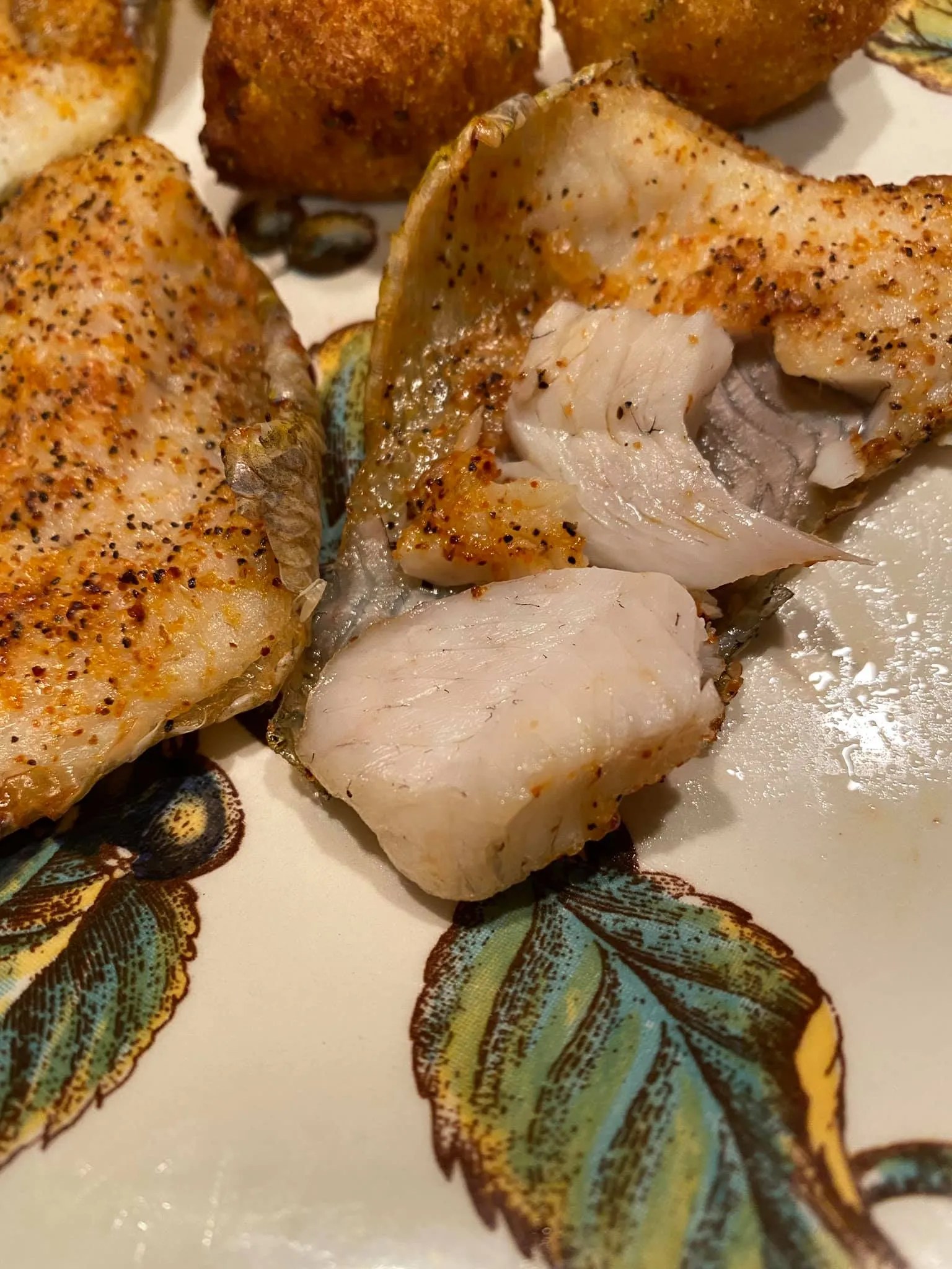 Air fried bluegill fillets