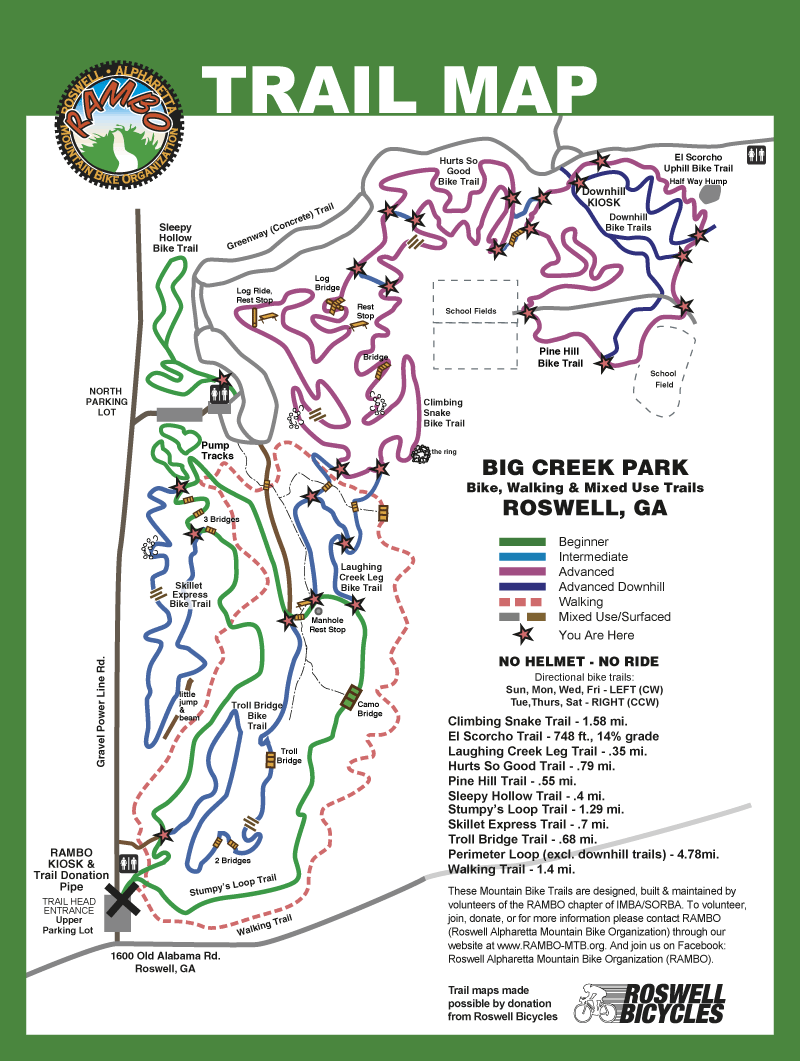 Big Creek Freeride Park Roswell GA Roswell Alpharetta Mountain 