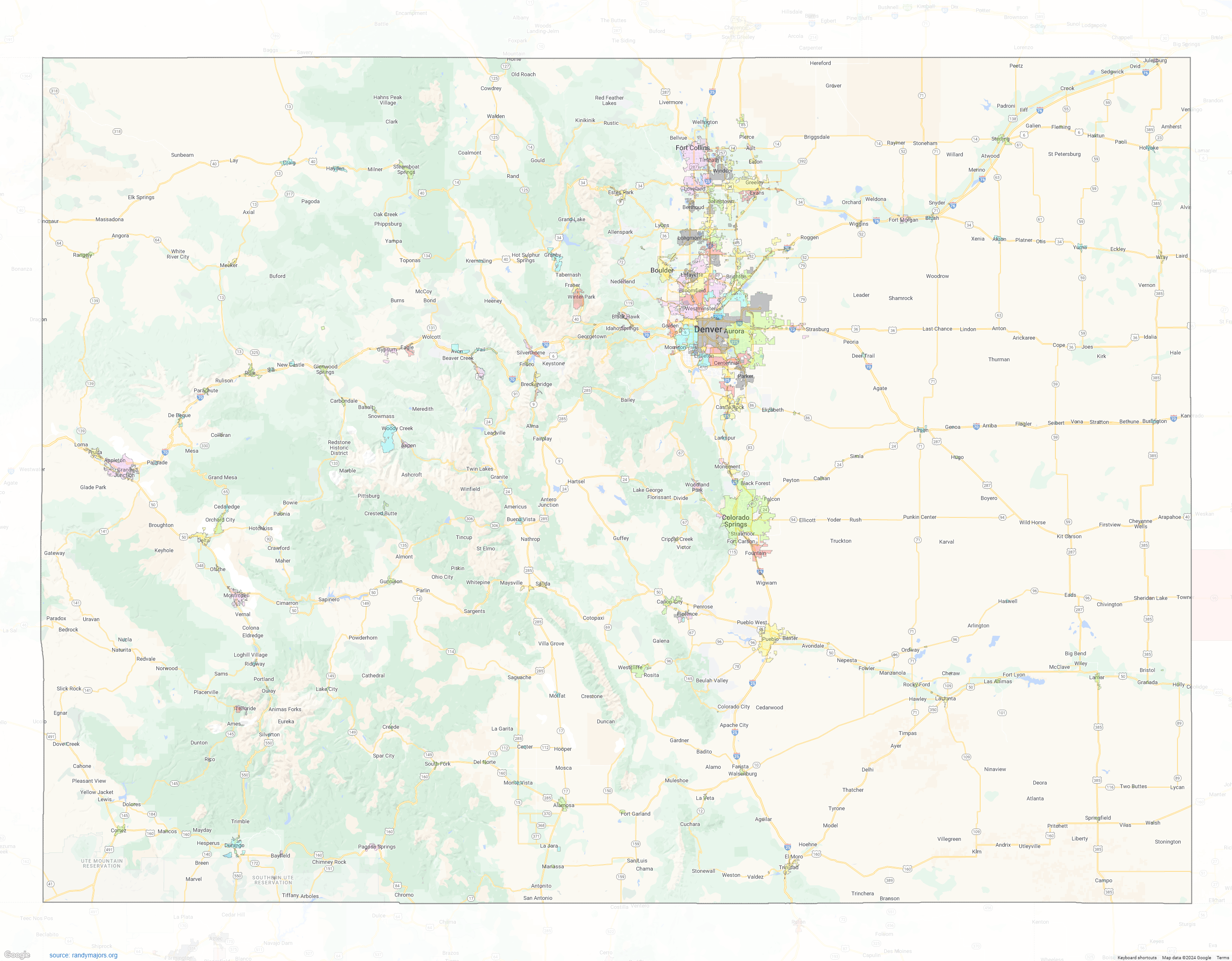 City Map Of Colorado Colorado City Limits Map 