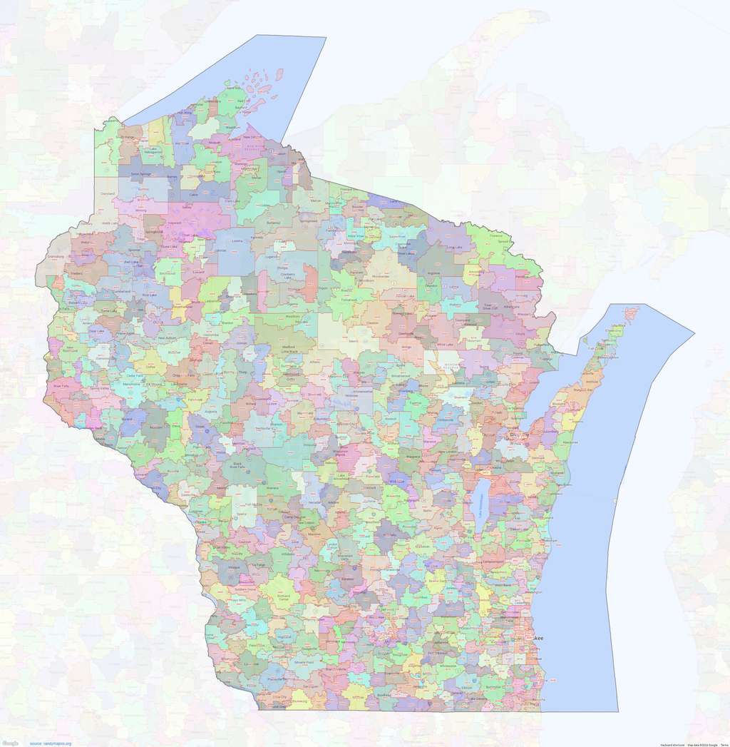 Wis Zip Code Maps Wisconsin Map 1024.