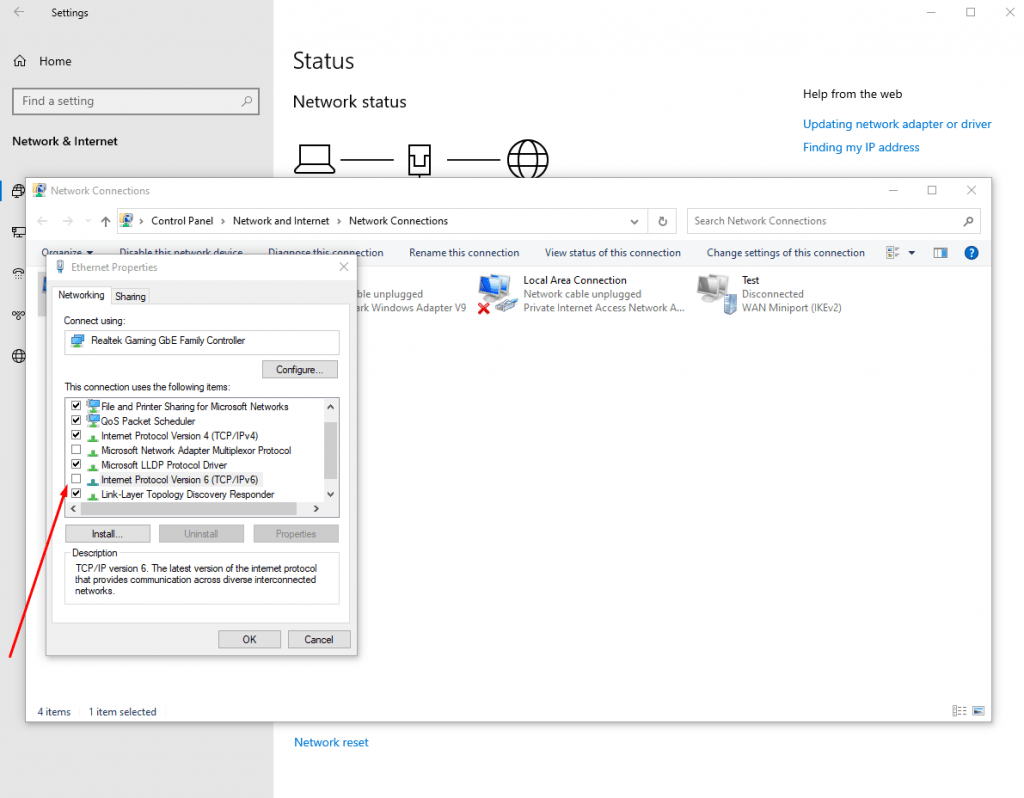 Disable IPv6 Easy Step By Step Guide For All Devices Disabling Ipv6 On Windows 1024x798 
