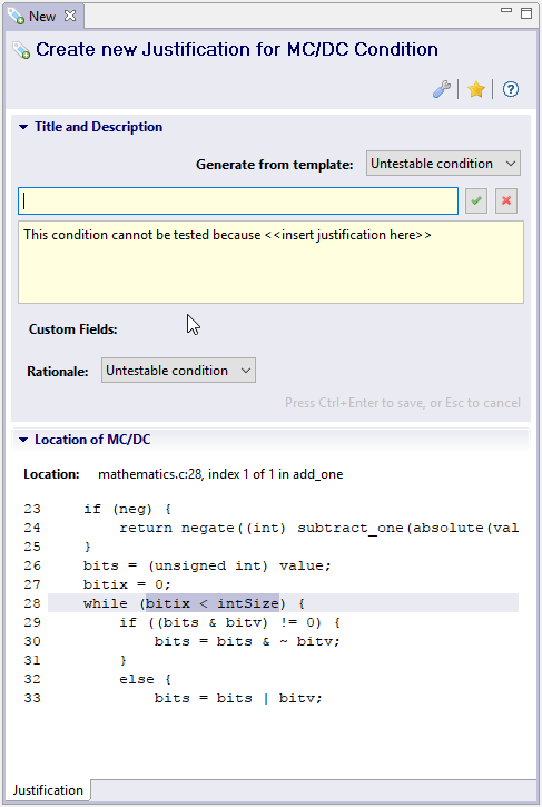 Justification Templates Rapita Systems