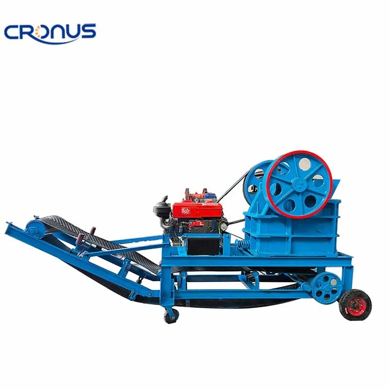 PE250x400 Mobile Jaw crusher with Conveyor belt Custom motor or diesel version available
