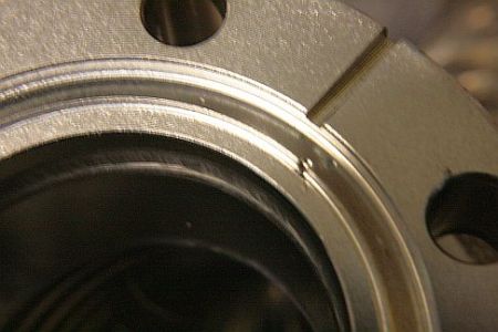 Damaged CF flange knife edge