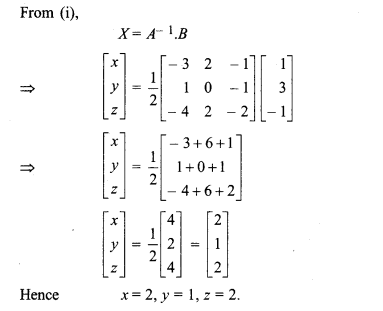 RBSE Solutions for Class 12 Maths Chapter 5 Inverse of a Matrix and Linear Equations