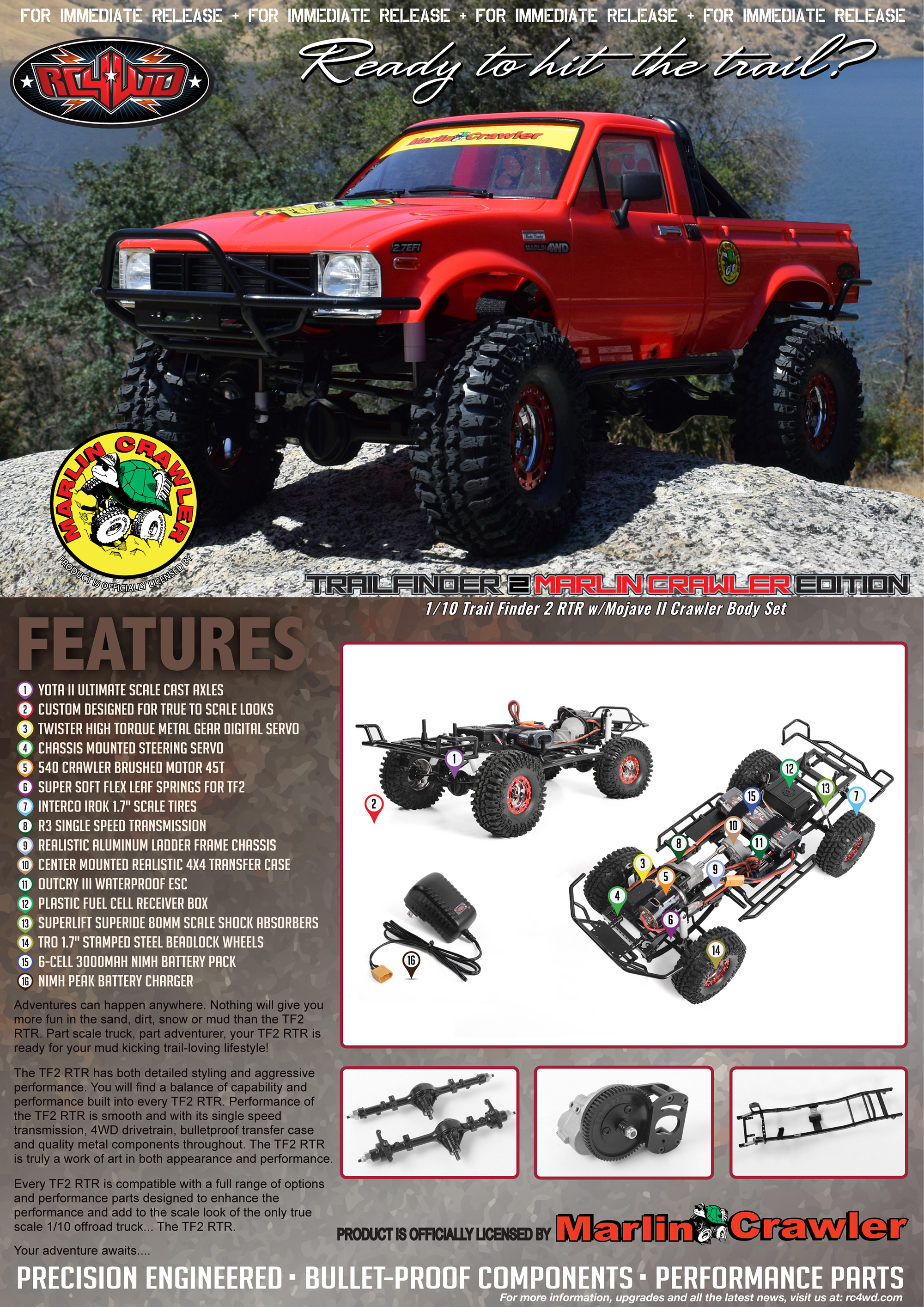 RC4WD Marlin Crawler Trail Finder 2 RTR w/Mojave II Crawler Body