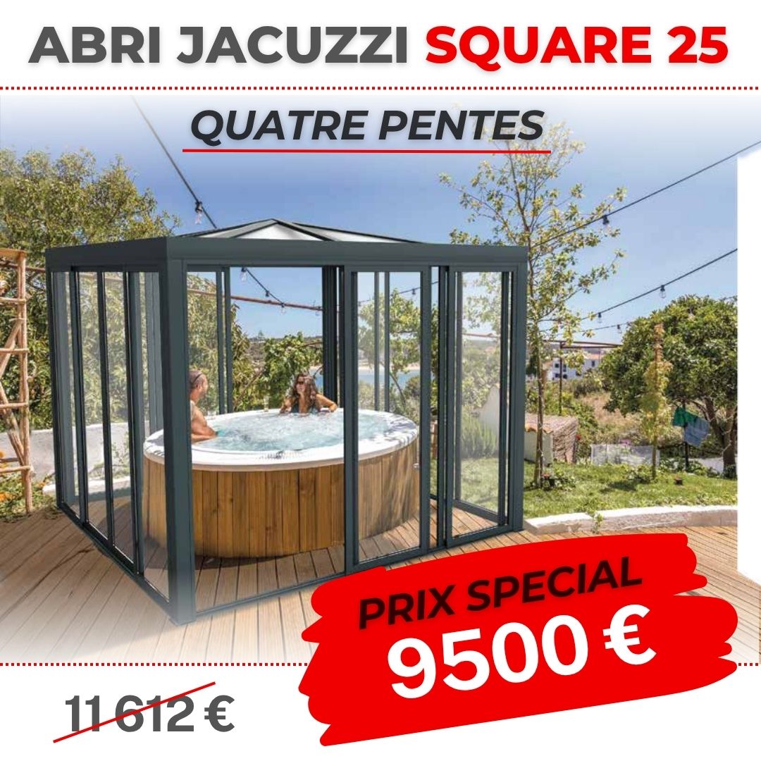 Abri jacuzzi 4 pentes Abri de spa 4 pentes design en promotion 3x3
