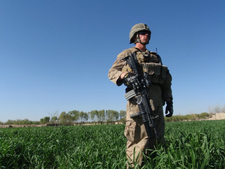 Marine Kyle Lepkowski of North Coventry Township during his deployment to Afghanistan a decade ago.