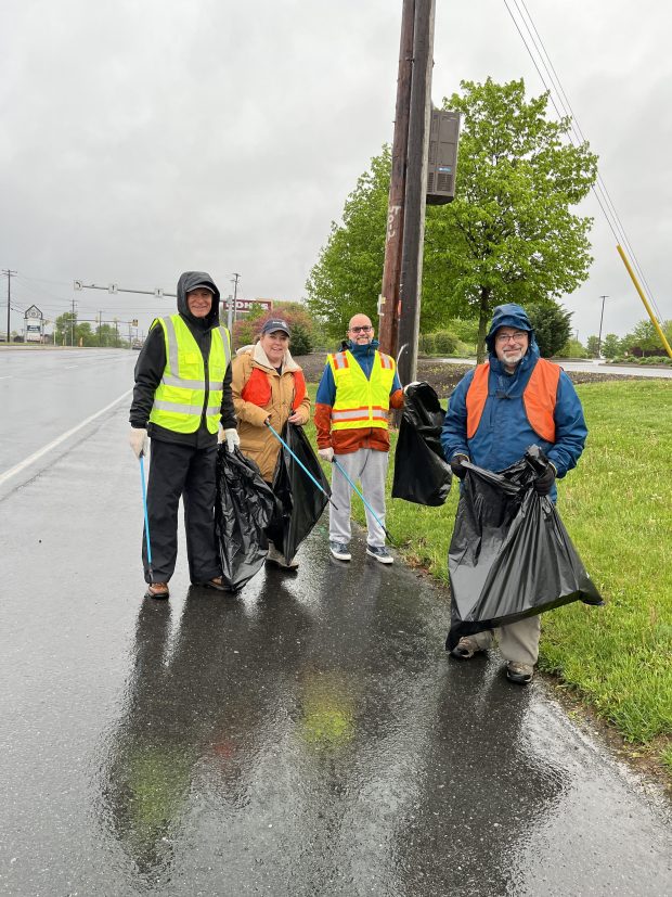 Members of the West Reading-Wyomissing Rotary Club take part in a litter cleanup project as part of the Rotary Day of Service. (Courtesy of West Reading-Wyomissing Rotary Club)