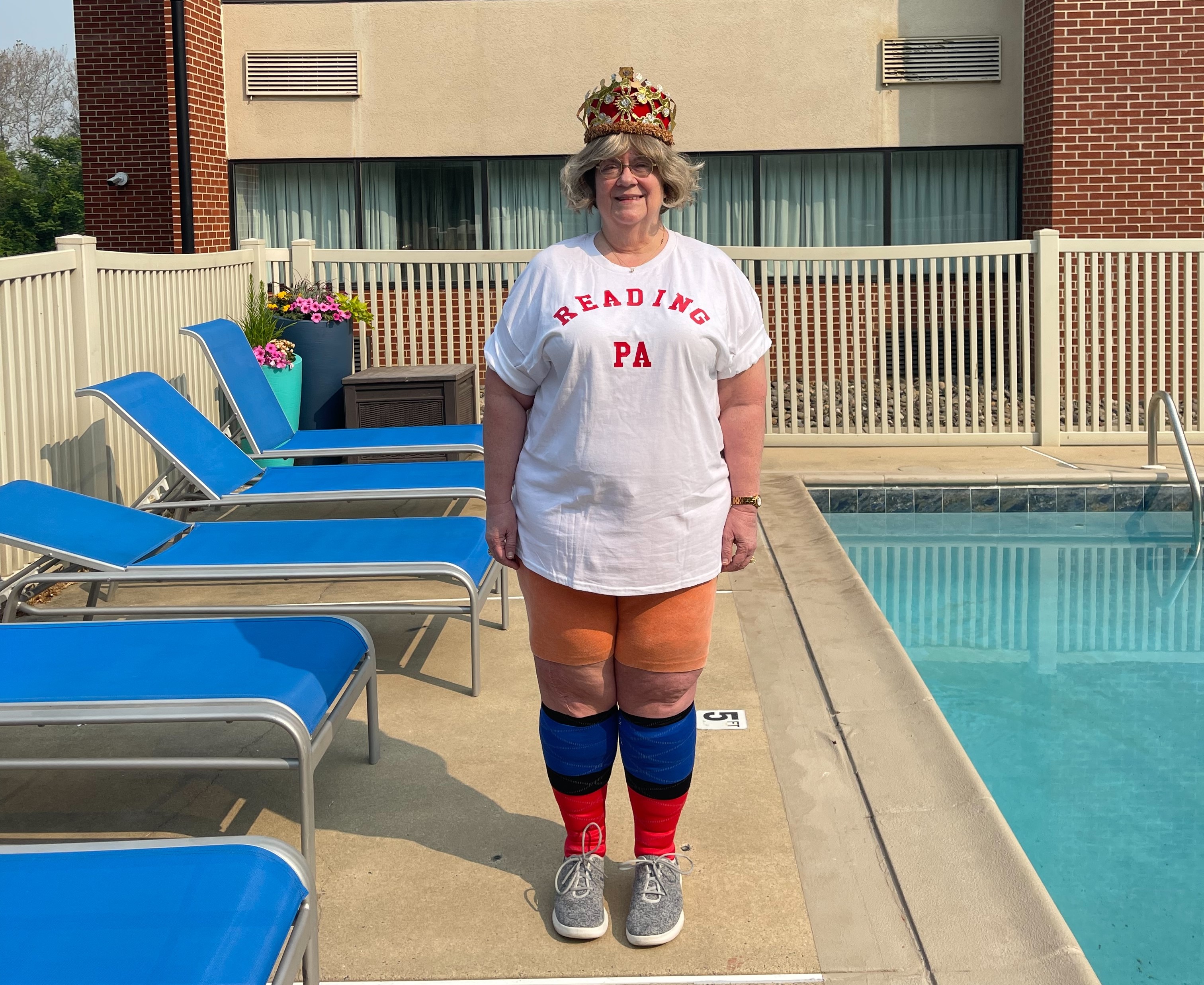Debra Stanley-Lapic with the help of her daughter, Whitney, recreated the look she sported 50 years ago after winning the girls' division of the 1973 National Marbles Championship.Courtesy of Debra Stanley-Lapic