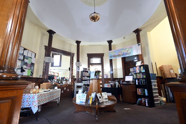 The Hamburg Public Library celebrates its 120th anniversary and breaks ground for a new addition on Saturday, Nov. 9, 2024. (BILL UHRICH/READING EAGLE)