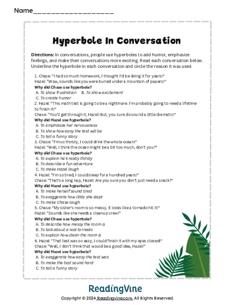 Hyperbole Worksheets 15 Worksheets Com - Amazing HD Colorful Backgrounds | Free Download