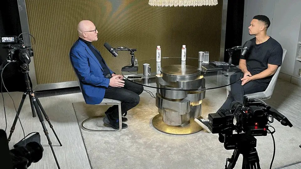 Streaming set up for the The Diary Of A CEO with Steven Bartlett