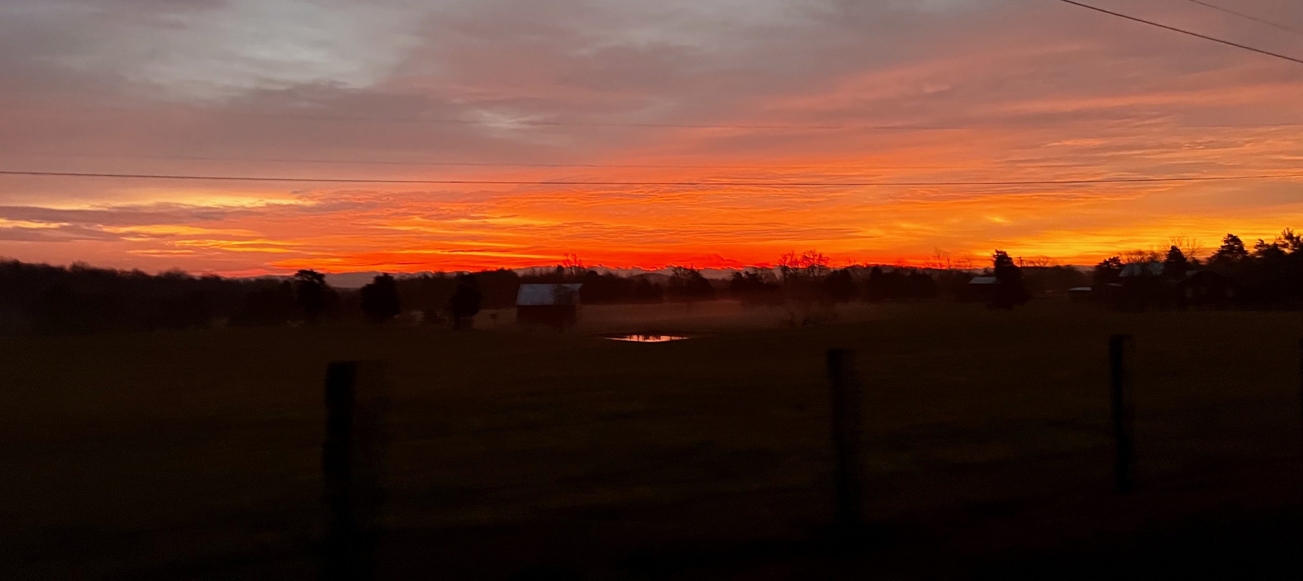 Sunset on Browns Gap Turnpike in Crozet