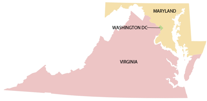 Dc Maryland Virginia Map Mapva Md Dc 