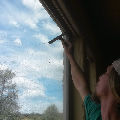 Using a squeegee