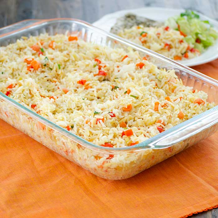 Colorful Baked Rice Pilaf Real Mom Kitchen 10 ingredients or less