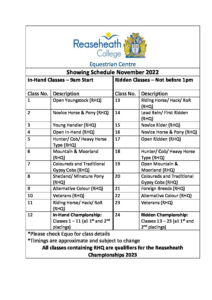 Championship Showing Schedule And Rules Reaseheath College - Ultra HD Space Design - Full HD
