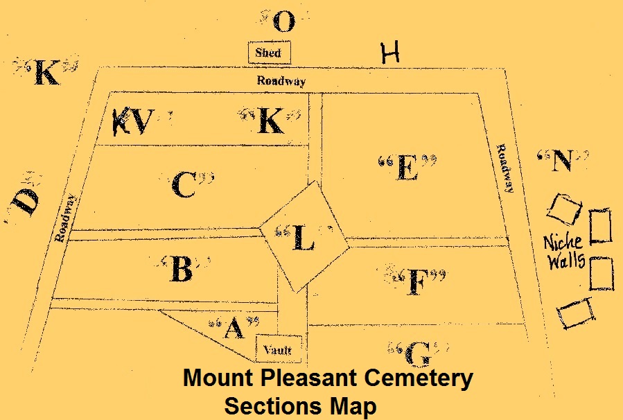 Mount Pleasant Cemetery Sectionsmap 
