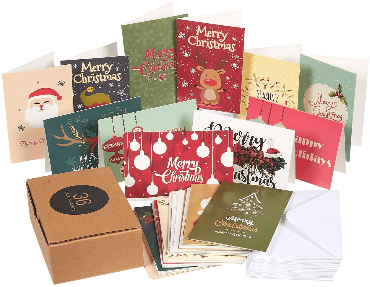 Best paper greetings + holiday greeting cards box set (36)
