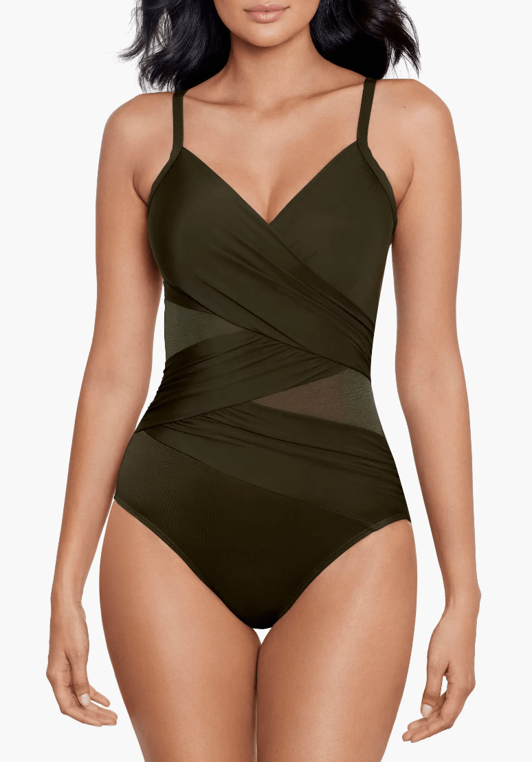 Eomenie Women's One Piece Swimsuits Tummy Control Bathing Suit 2XL Blue - View #8