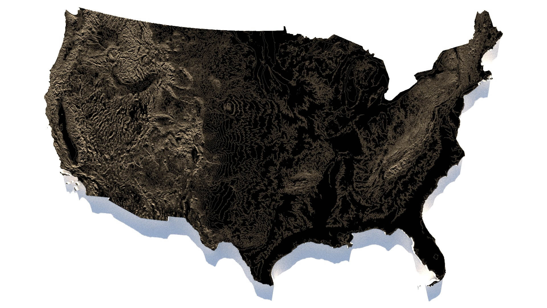 USA Terrain Map 3D Model By 3DSTUDIO.