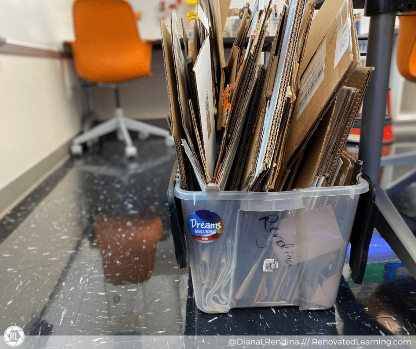 Using a storage bin for compact cardboard storage