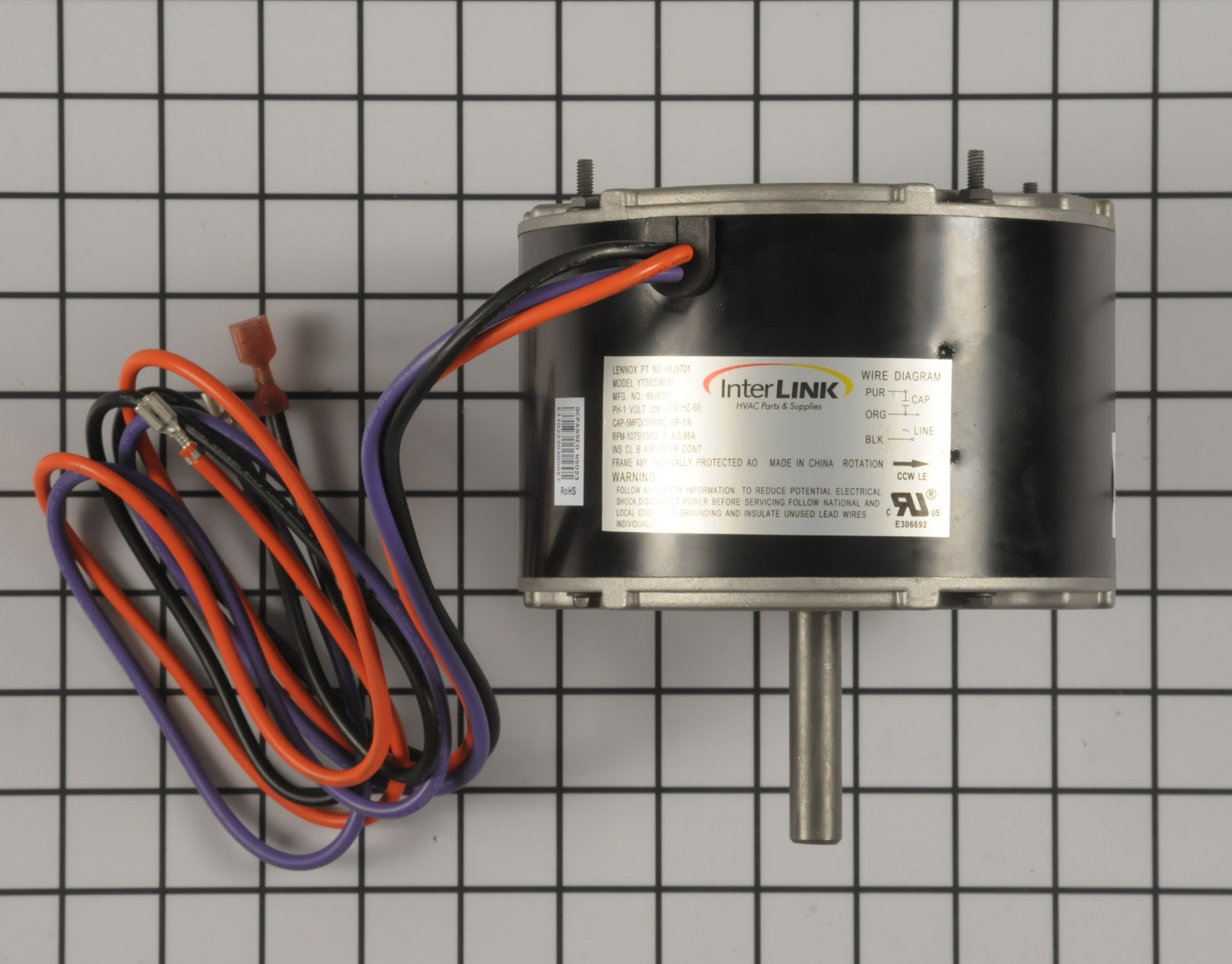 Lennox Heat Pump Part 68J97 Condenser Fan Motor Genuine OEM Part