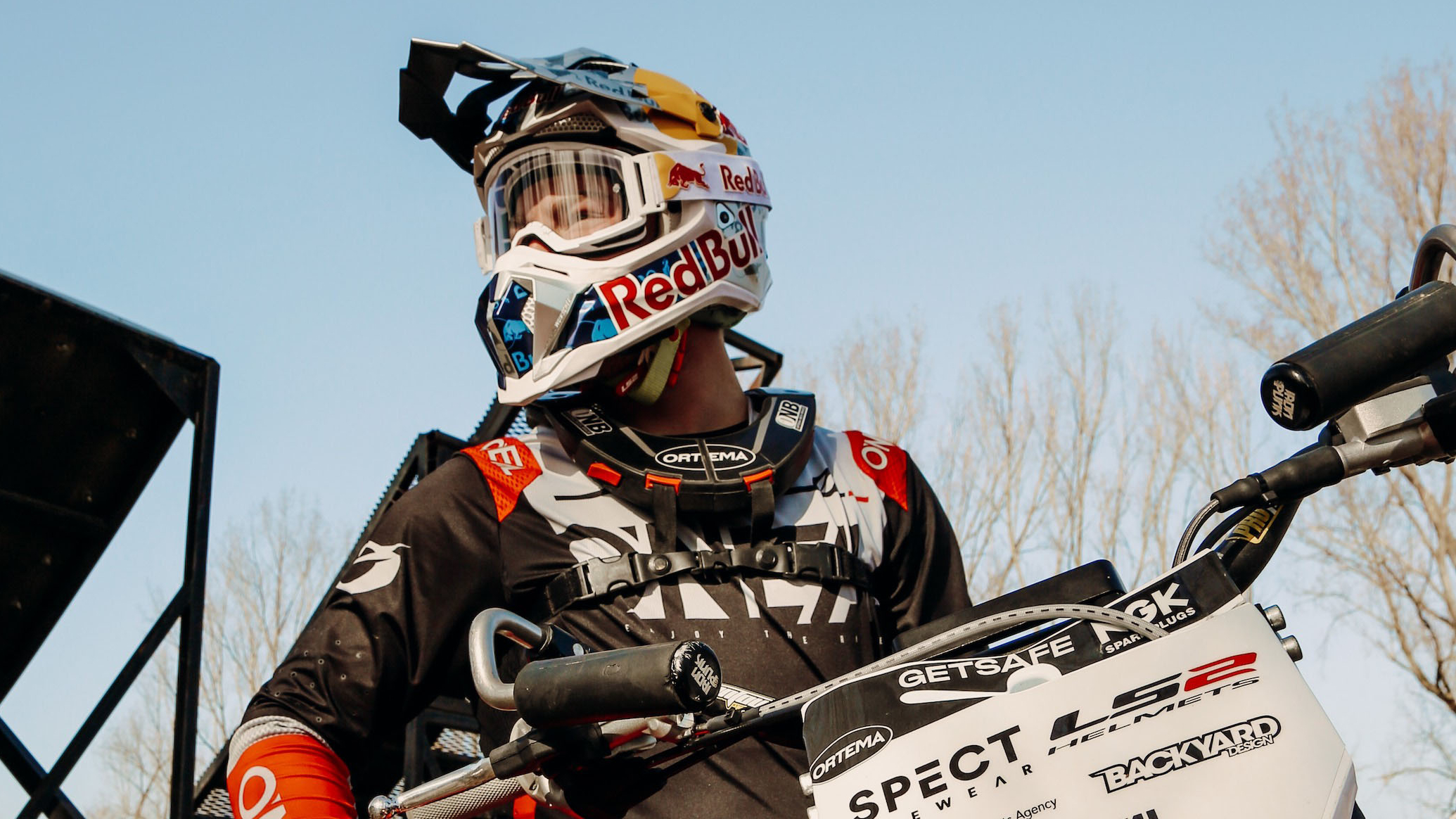 LS2 Helmets Back FMX Rider Luc Ackermann